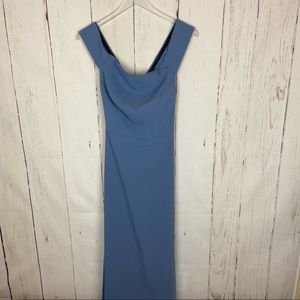 4/$20 | Dessy Collection Blue Maxi Straight Dress
